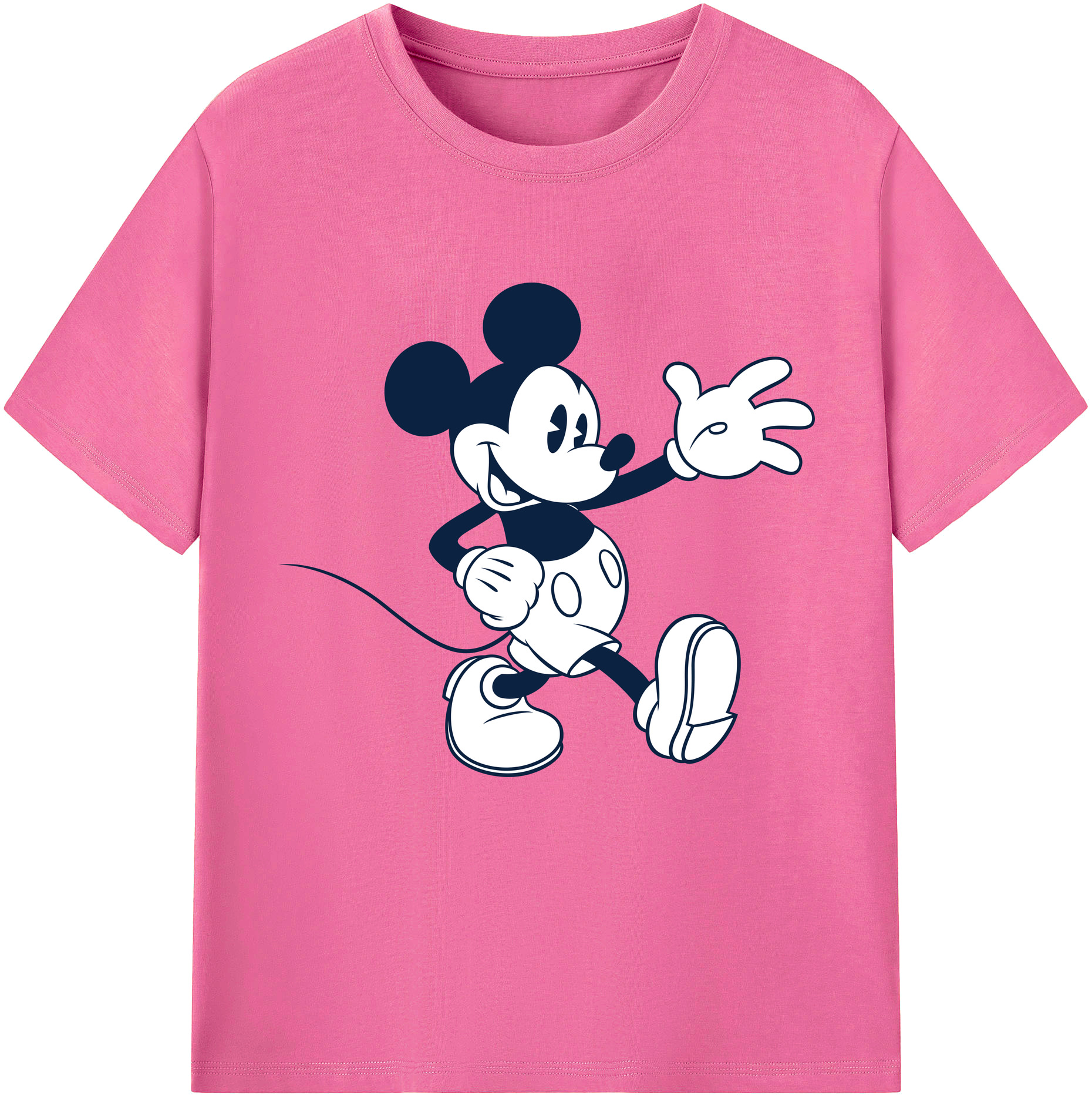 （画像用） ミッキーマウス Mickey Mouse レディースカジュアルプリントTシャツ（綿100％）